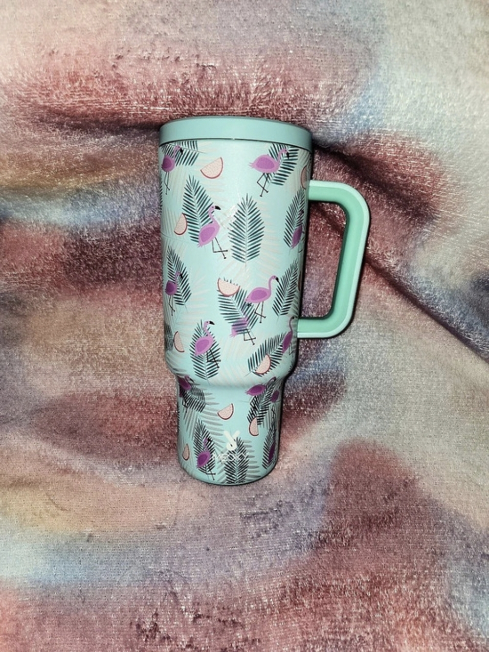 Meoky 40oz Tumbler with Straw Flamingo Collection - Blue Flamingo 40oz Flamingo